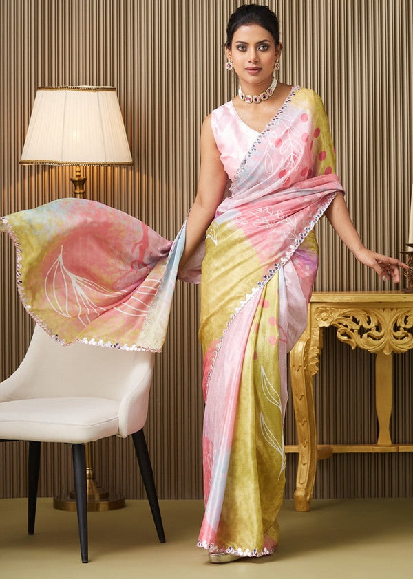 Lovely Multi Color Chiffon Fabric Designer Saree
