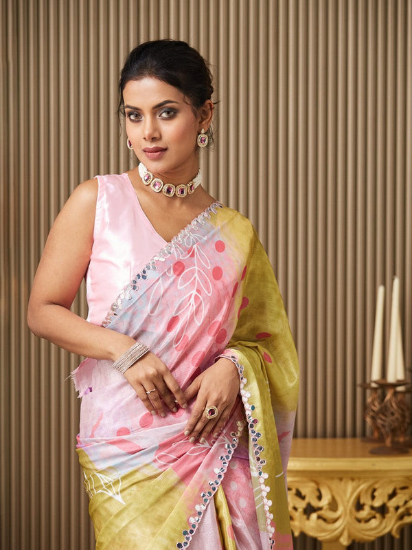 Lovely Multi Color Chiffon Fabric Designer Saree