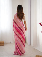 Beauteous Pink Color Chiffon Fabric Casual Saree