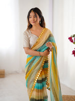 Beauteous Yellow Color Chiffon Fabric Casual Saree