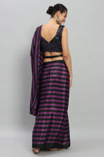 Amazing Purple Color Satin Fabric Casual Saree