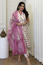 Beauteous Cream Color Cotton  Fabric Designer Suit
