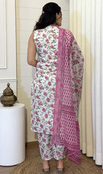Beauteous Cream Color Cotton  Fabric Designer Suit