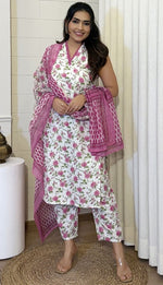 Beauteous Cream Color Cotton  Fabric Designer Suit