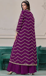 Beauteous Purple Color Chinon Fabric Designer Suit