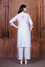 Lovely White Color Rayon Fabric Designer Kurti With Bottom