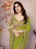 Beauteous Green Color Georgette Fabric Partywear Saree