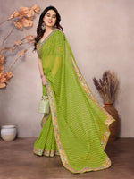 Beauteous Green Color Georgette Fabric Partywear Saree