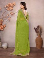 Beauteous Green Color Georgette Fabric Partywear Saree