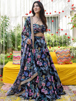 Amazing Black Color Georgette Fabric Designer Lehenga