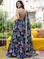Amazing Black Color Georgette Fabric Designer Lehenga