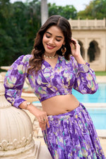 Amazing Purple Color Georgette Fabric Designer Lehenga