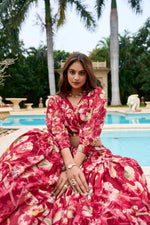 Amazing Red Color Georgette Fabric Designer Lehenga