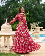 Amazing Red Color Georgette Fabric Designer Lehenga