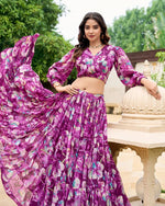 Amazing Purple Color Georgette Fabric Designer Lehenga