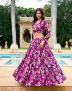 Amazing Purple Color Georgette Fabric Designer Lehenga