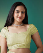 Amazing Green Color Organza Fabric Designer Saree