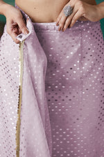 Amazing Purple Color Organza Fabric Designer Saree