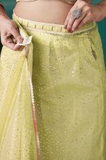 Graceful Green Color Organza Fabric Designer Saree