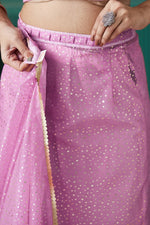 Graceful Purple Color Organza Fabric Designer Saree