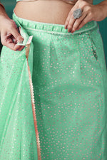 Graceful Green Color Organza Fabric Designer Saree