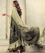 Amazing Green Color Satin Fabric Designer Saree