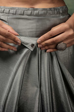 Amazing Grey Color Satin Fabric Designer Saree