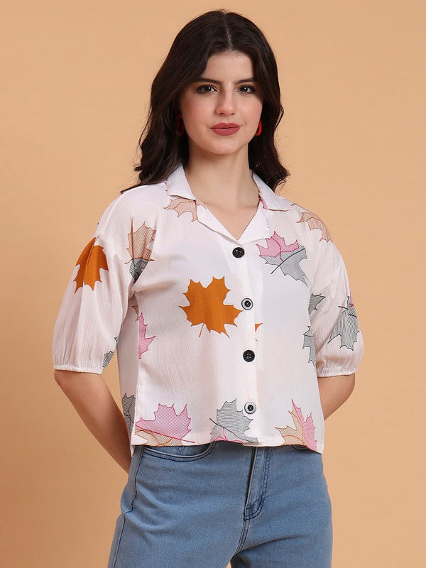 Amazing White Color Delta Fabric Short Top