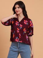 Amazing Wine Color Delta Fabric Short Top