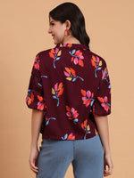 Amazing Wine Color Delta Fabric Short Top
