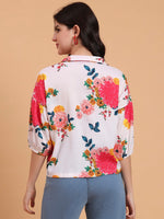 Amazing White Color Delta Fabric Short Top