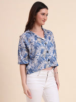 Amazing Blue Color Delta Fabric Short Top