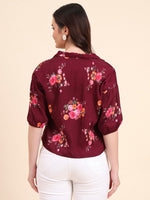 Amazing Wine Color Delta Fabric Short Top