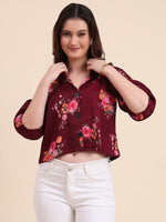Amazing Wine Color Delta Fabric Short Top