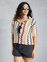 Amazing Multi Color Knited Fabric Short Top