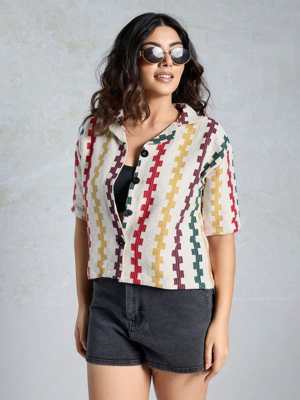 Amazing Multi Color Knited Fabric Short Top