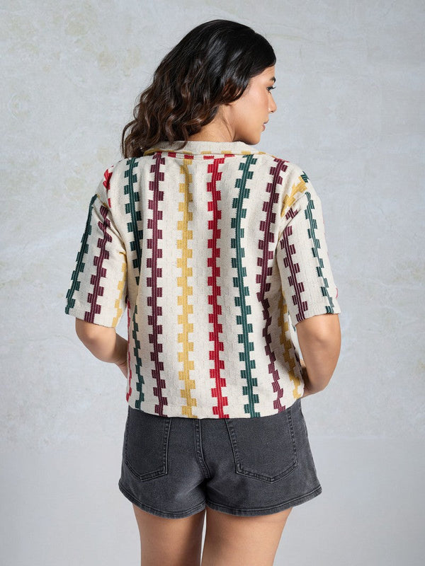 Amazing Multi Color Knited Fabric Short Top
