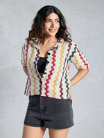 Amazing Multi Color Knited Fabric Short Top