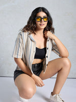 Amazing Blue Color Knited Fabric Short Top