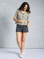 Amazing Multi Color Knited Fabric Short Top