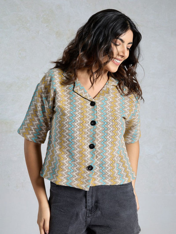 Amazing Multi Color Knited Fabric Short Top