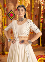 Impressive Cream Color Viscose Fabric Designer Lehenga