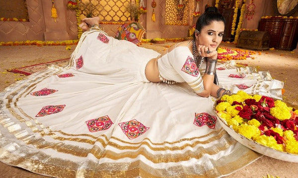 Impressive Cream Color Viscose Fabric Designer Lehenga