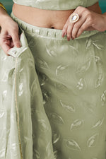 Elegant Green Color Organza Fabric Designer Saree