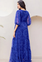 Striking Blue Color Georgette Fabric Gown