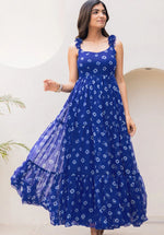 Striking Blue Color Georgette Fabric Gown
