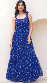 Striking Blue Color Georgette Fabric Gown