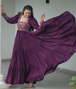 Striking Wine Color Rayon Fabric Gown