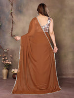 Amazing Brown Color  Georgette Fabric Casual Saree