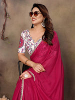 Amazing Pink Color  Georgette Fabric Casual Saree